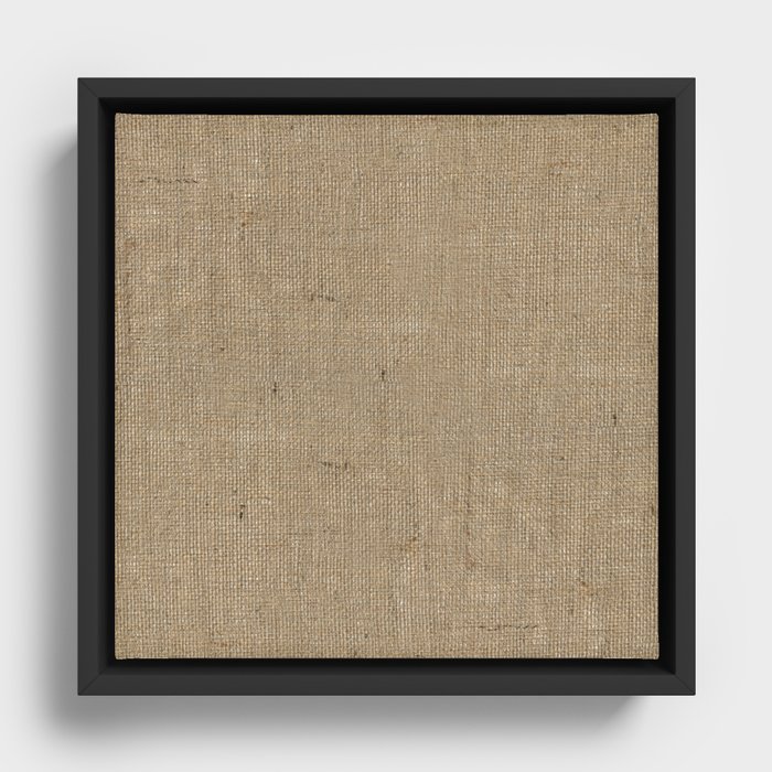Plain Burlap Texture Print Framed Canvas