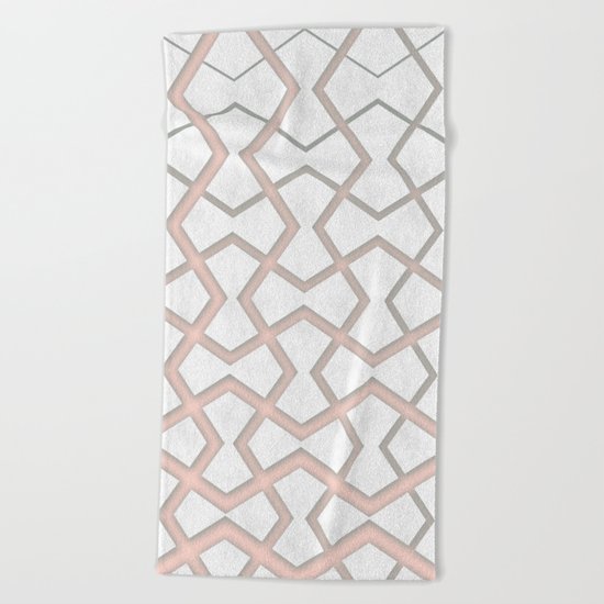 Pink Under Marble Tiles Beach Towel