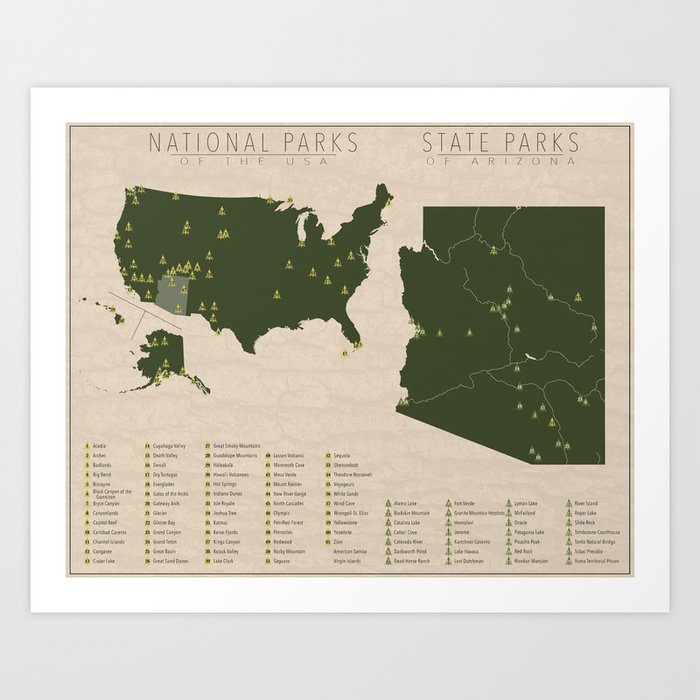 US National Parks - Arizona Art Print