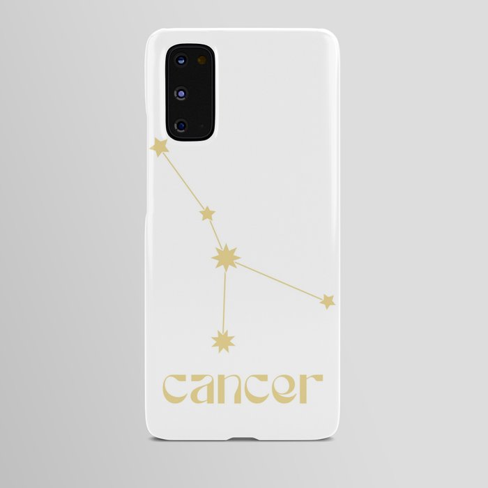 Cancer Sign Star Constellation, Gold Minimalist Groovy Font, Zodiac Sign  Android Case