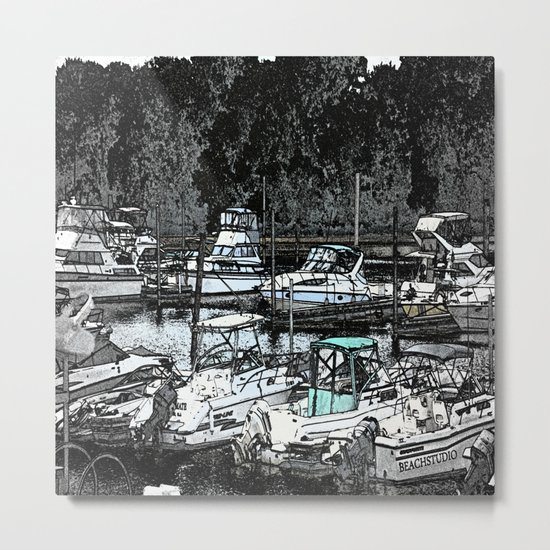 all Boats in a Row Metal Print