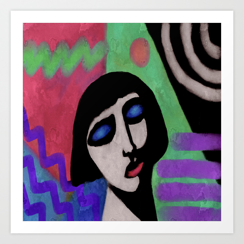 Abstract Digital Portrait Of A Woman Art Print