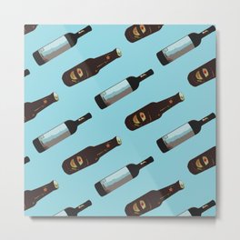 The Drinks are Flowing Metal Print | Pop, Pool, Funky, Vibrant, Music, Party, Blue, Drink, Wine, Celebrations 