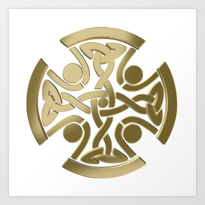 Celtic golden knot Art Print