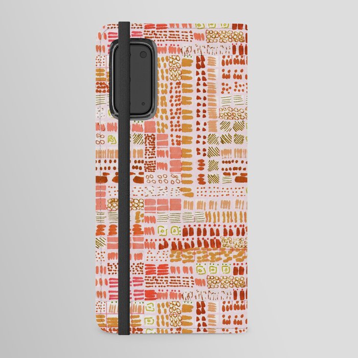 mellow coral ink marks hand-drawn collection Android Wallet Case
