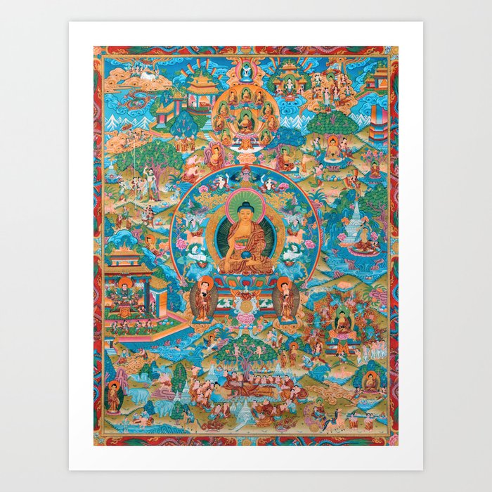 Medicine Buddha Thangka Art Print