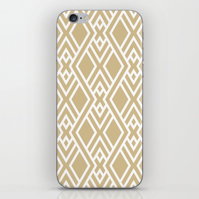 Golden Brown and White Tessellation Line Pattern 39 Pairs Dulux 2022 Popular Colour Golden Cookie iPhone Skin
