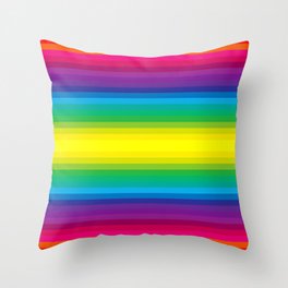 Rainbow Stripes I Throw Pillow