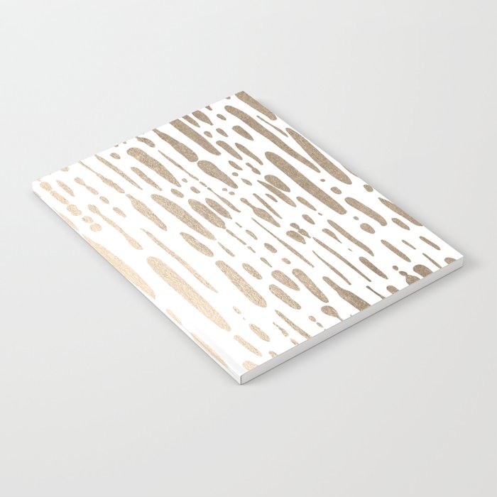 White Gold Sands Modern Vertical Dotted Lines Notebook