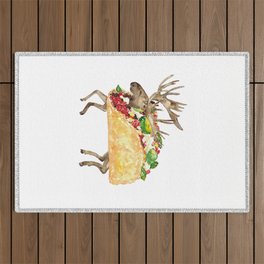 Taco moose Painting Kitchen Wall Poster Watercolor Outdoor Rug