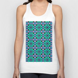Modern abstract geometrical pattern in lavender, black, yellow, purple, turquoise blue, light green, turquoise Unisex Tank Top