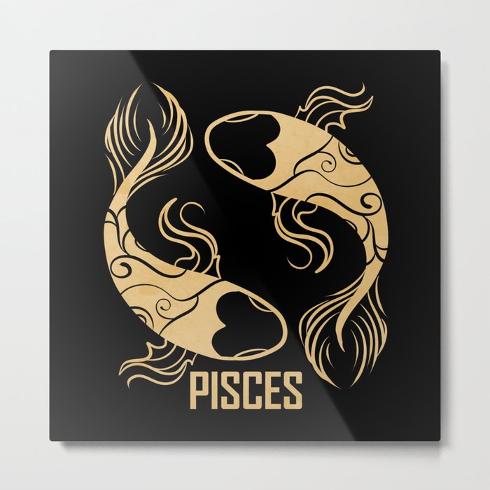 Pisces Symbol Birthday Zodiac Pisces Metal Print
