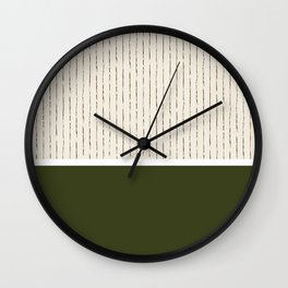 Oat & Avocado Wall Clock | Abstract, Pattern, Beige, Green, Cream, Christmas, Minimalist, Lines, Geometric, Boho 