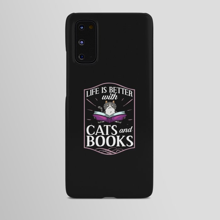 Cat Read Book Reader Reading Librarian Android Case