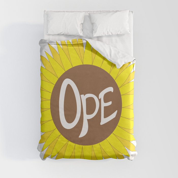 Hand Drawn Ope Sunflower Midwest Duvet Cover