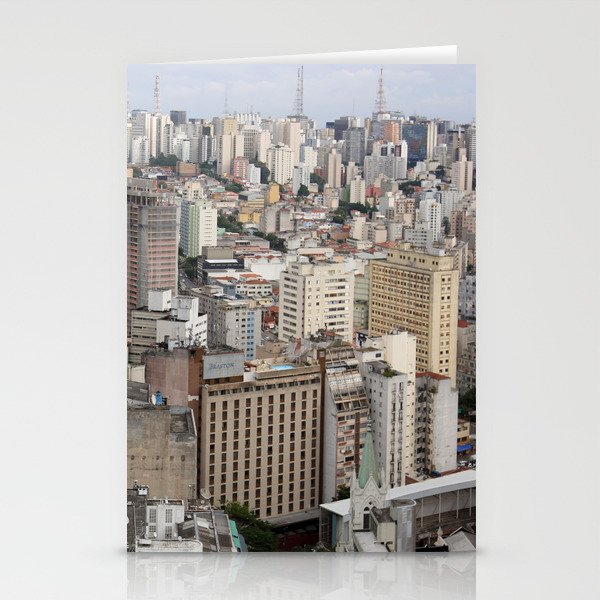 Brazil Photography - Down Town San Paulo Seen From Above Stationery Cards