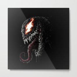 Venom Neon Eyes Metal Print
