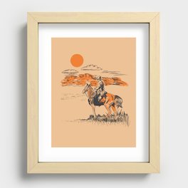 Old Western Cowboy Recessed Framed Print
