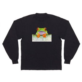 frog behind leaf  Long Sleeve T-shirt