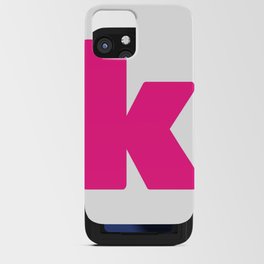 k (Dark Pink & White Letter) iPhone Card Case