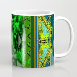 DECORATIVE  GREEN EMERALD GEM & BUTTERFLY ART DESIGN Coffee Mug