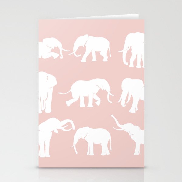 Rose elephant silhouette Stationery Cards