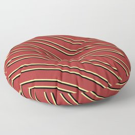 [ Thumbnail: Brown, Tan & Black Colored Lines/Stripes Pattern Floor Pillow ]