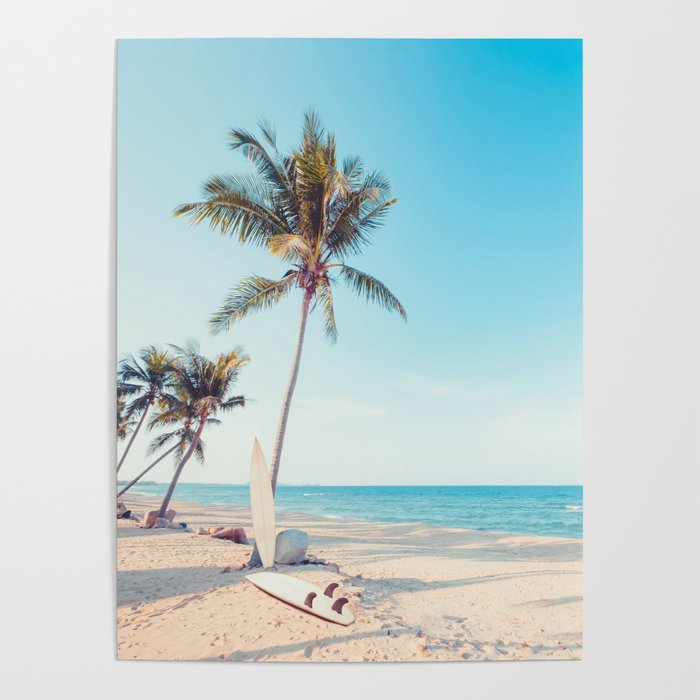 Surfboards on the Beach Poster