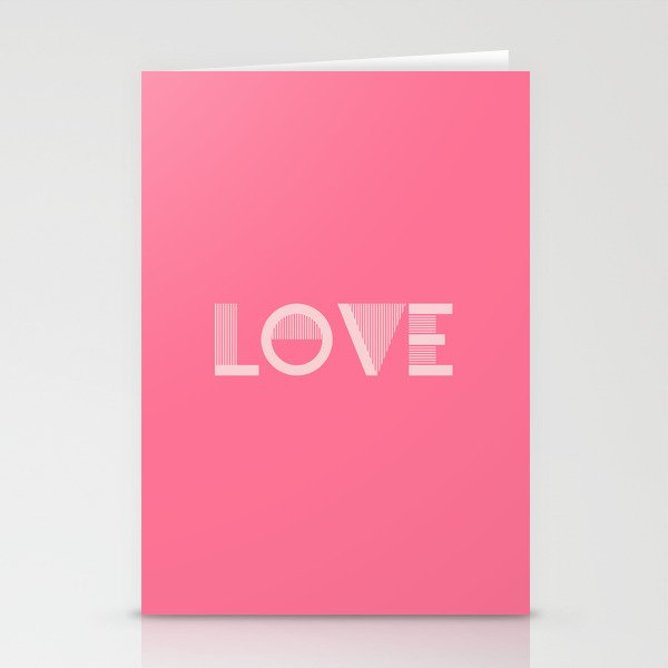 LOVE Bubble Gum pink solid color minimalist  modern abstract illustration  Stationery Cards
