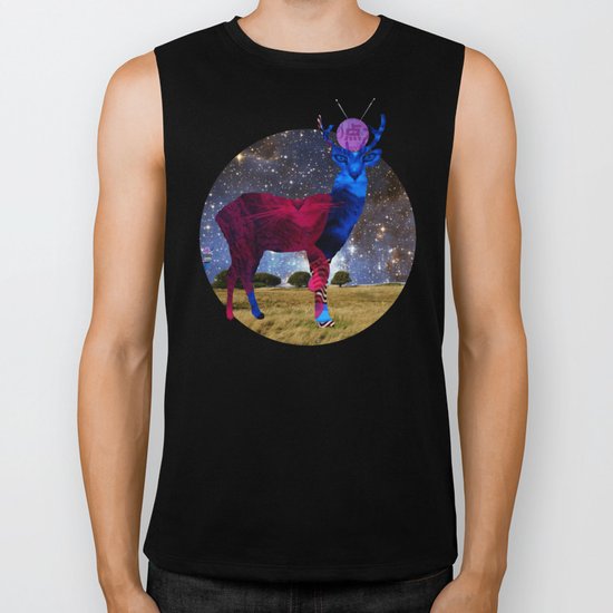 DeerInvasion - Unbelievable Nature Scene 3 Biker Tank