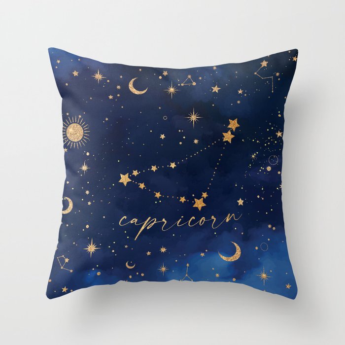 capricorn zodiac sign constellation (june 2021) Throw Pillow