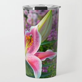Pink stargazer lily Travel Mug