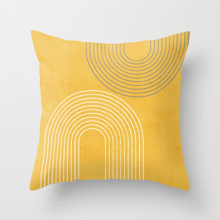 Golden Minimalist Abstract Throw Pillow