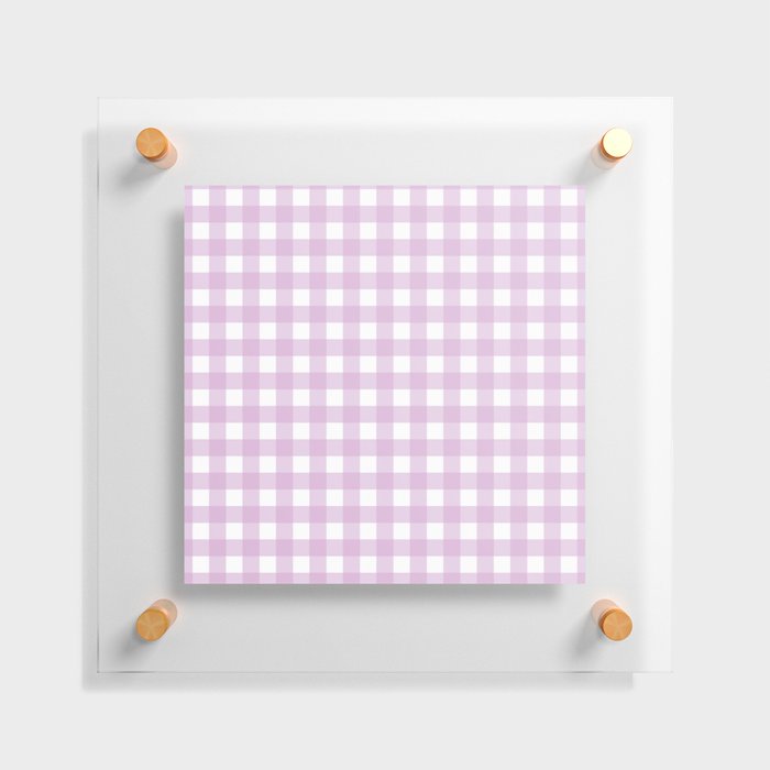 Pink Pastel Farmhouse Style Gingham Check Floating Acrylic Print