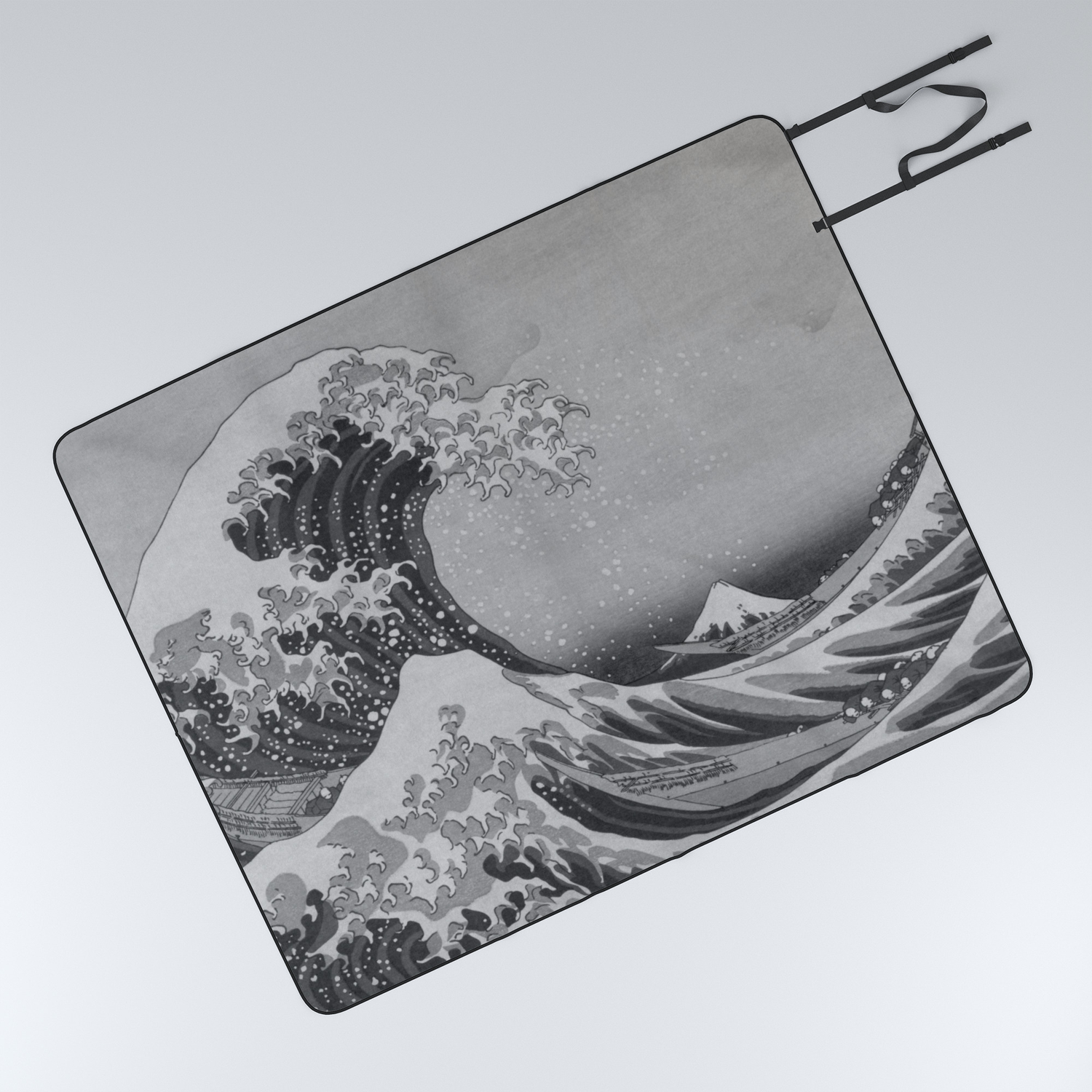 Black White Japanese Great Wave Off Kanagawa By Hokusai Picnic