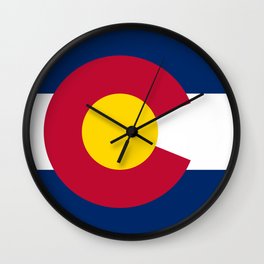 Flag of Colorado Wall Clock | Graphicdesign, Colorado, Digital, Flag, Circle, White, Coloradoflag, Geometry, Goldencircle, Background 
