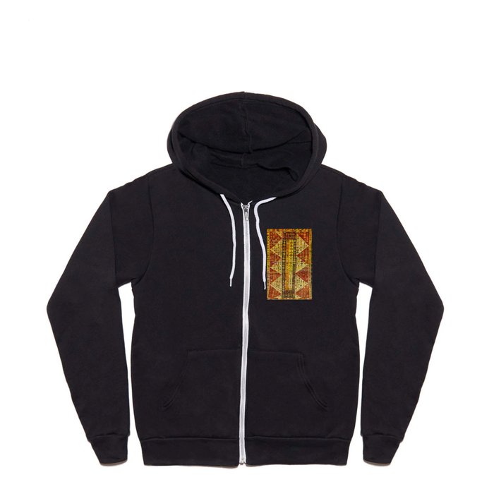 Traditional Moroccan Berber Carpet Design Full Zip Hoodie