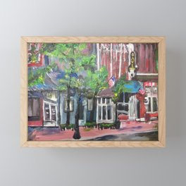 "Downtown Willoughby, Ohio" painting by Willowcatdesigns Framed Mini Art Print