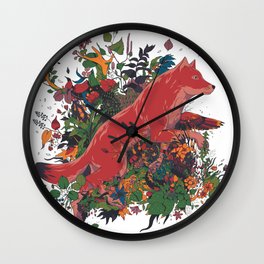 dream of red wolf Wall Clock