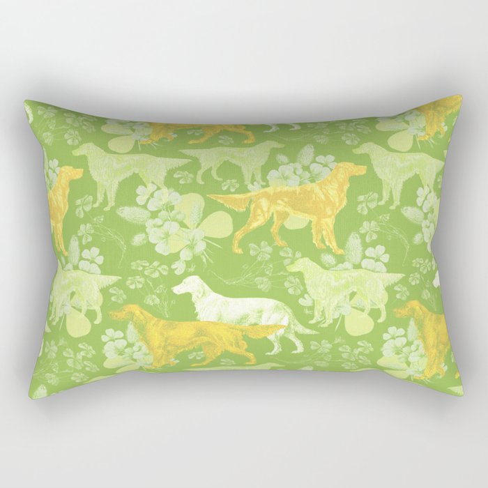 Birddogs on the Meadow colorful pattern  Rectangular Pillow