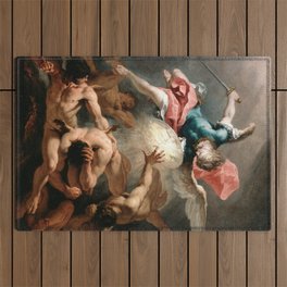 The Fall of the Rebel Angels - Sebastiano Ricci  Outdoor Rug