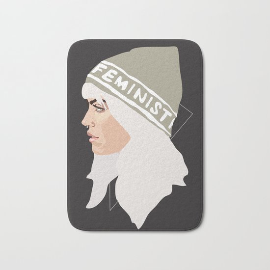 Feminist (Silver) Bath Mat