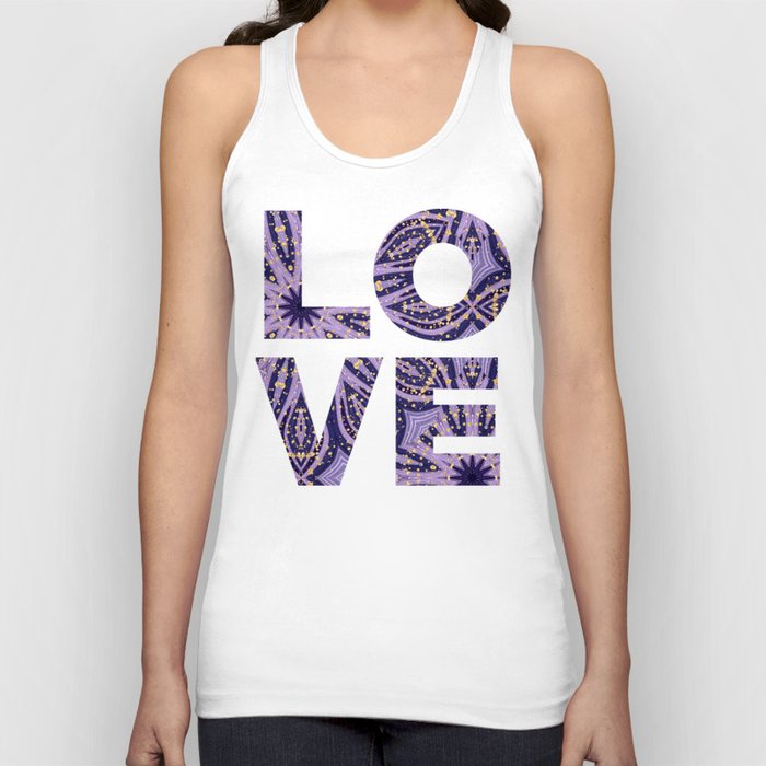 Mandala in Purple and Gold Sparkle Tank Top