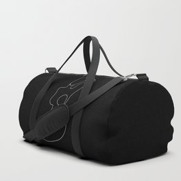 Full Female Figure in black Duffle Bag