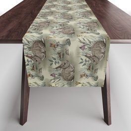 Woodland Fairies with Bunnies, Toads, Mice & Birds Table Runner