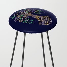 Celtic Tree of Life Nature Colored Counter Stool