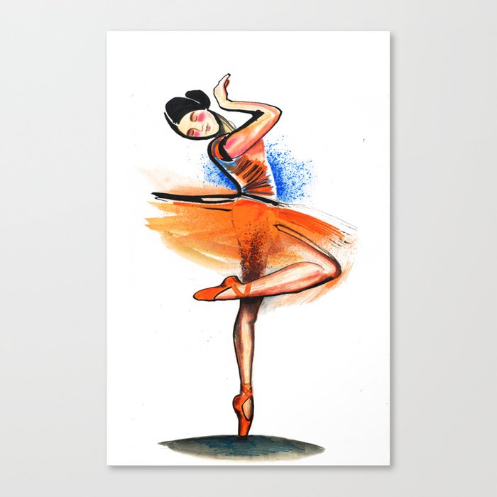 Expressive Dancer Ballet Drawing Canvas Print