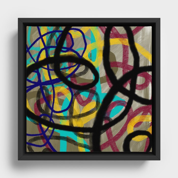 Abstract Graffiti. Contemporary Art. Expressionist Painting.  Framed Canvas
