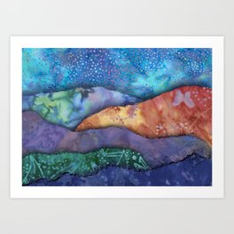 Multicolored Torn paper collage Art Print