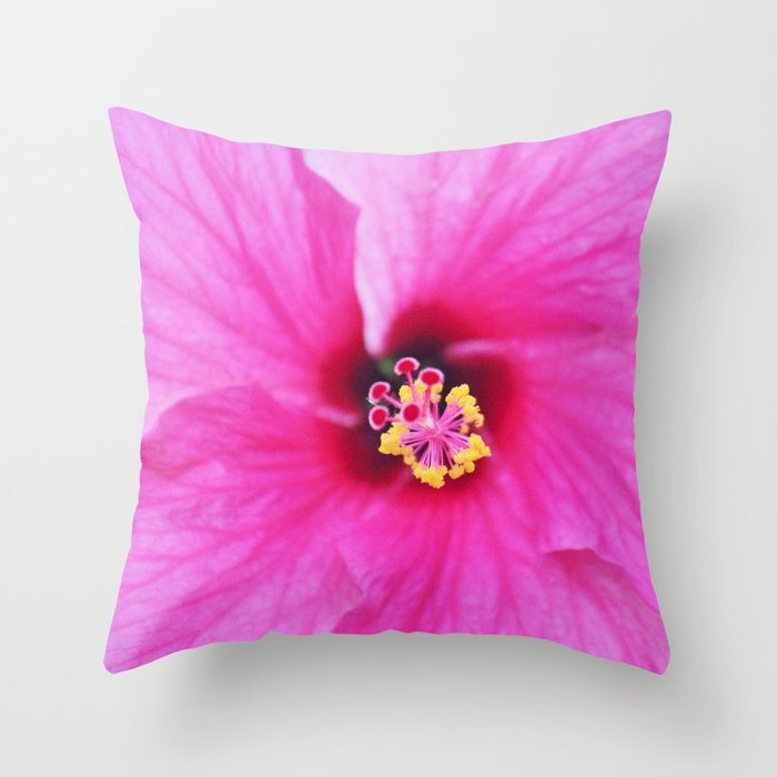 Tropia Pink Hibiscus Throw Pillow